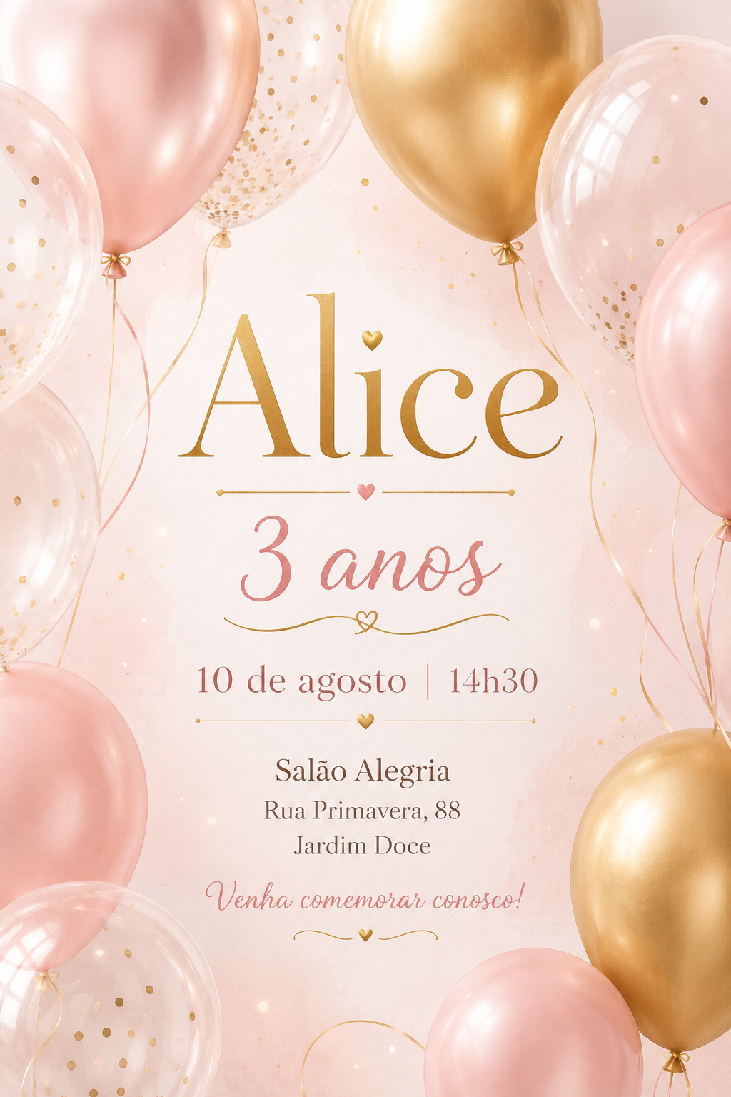 Convite digital Balões Alice